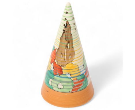 CLARICE CLIFF - Capri Green conical sugar sifter, height 14cmGood condition, no restoration