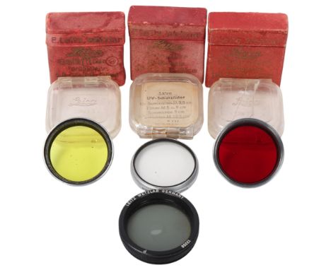 PHOTOGRAPHY - a small group of E Leitz/Leica filters and cases