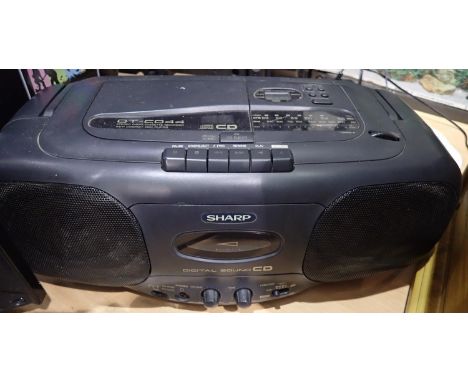 Sharp QT-CD44 stereo radio cassette recorder with compact disc player. All electrical items in this lot have been PAT tested 