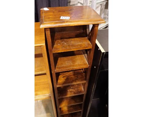 Eight shelf hardwood CD stand, 20 x 25 x 123 cm H. Not available for in-house P&amp;P 