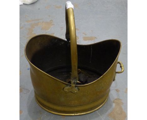 Brass coal helmet, W: 50 cm. Not available for in-house P&amp;P 