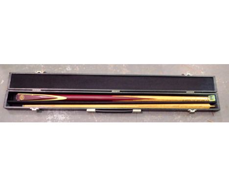 Jimmy White BCE two piece snooker cue. P&amp;P Group 2 (£18+VAT for the first lot and £3+VAT for subsequent lots) 