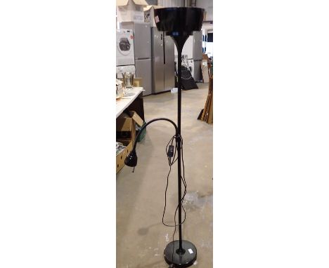 Black metal mother and daughter standard lamp, H: 156 cm. Not available for in-house P&amp;P 