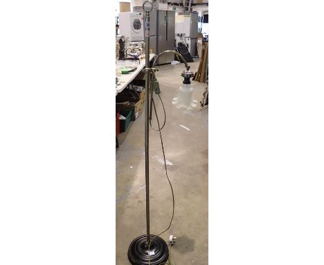 Bronzed metal floor standing lamp, H: 146 cm. Not available for in-house P&amp;P 