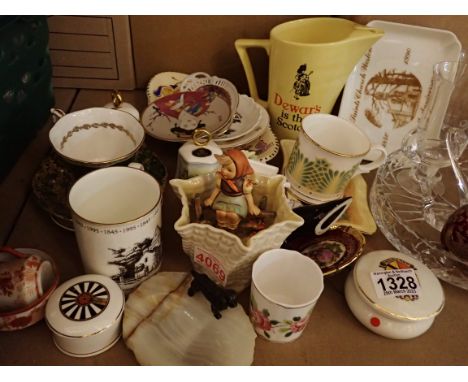 Mixed ceramics including Belleek and Hummel. Not available for in-house P&amp;P 