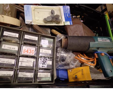Mixed tools and screws including drawers. All electrical items in this lot have been PAT tested for safety and have passed. T