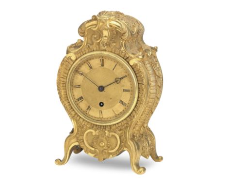 A 19th century gilt brass timepieceThe movement engraved William Payne, 163 New Bond Street, LondonThe 3 1/2 inch dial with R