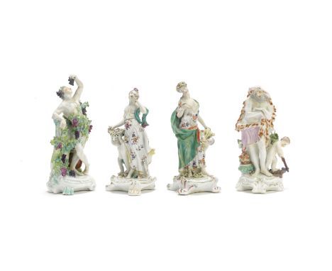 A matched set of four Derby Figures of the SeasonsCirca 1770In classical style and after Meissen originals, each figure atten