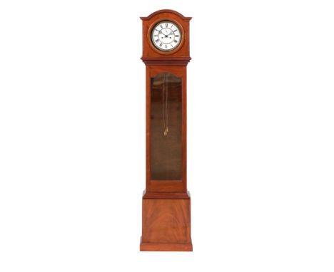 An early 20th century mahogany long case clock, of diminutive sizeThe 7 inch dial with Roman numerals and subsidiary seconds 