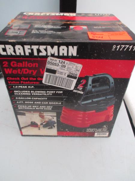 Craftsman 2 Gallon Wet / Dry Vac, Model: 917711, New in Box New in Box