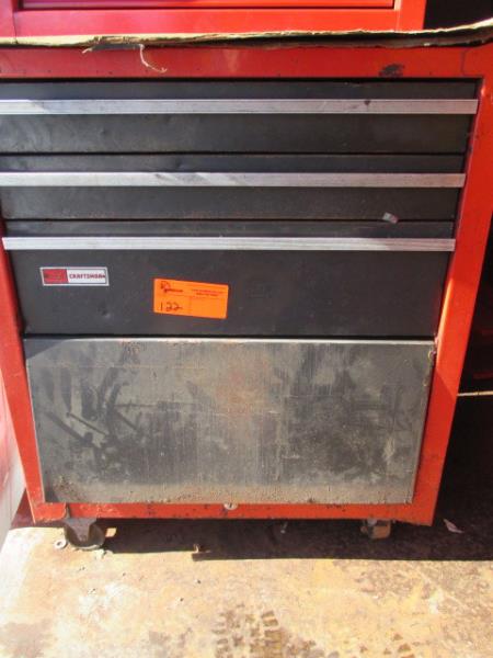 Craftsman Tool Box Rolling 3 Drawers Lower Slide Cover Rusty