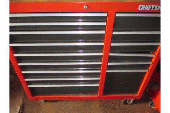 Craftsman Rolling Tool Box Red 2 Sections Top 9 Drawers