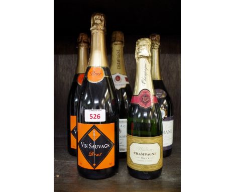 Five various bottles of sparkling wine. (5) 