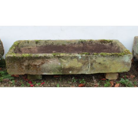 A rectangular trough planter (LWH 102 x 37 x 28 cm)