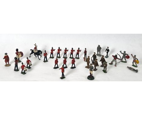 A small collection of pre-war and early post-war lead soldiers and other figures - including Britains, Charbens, Johillco etc