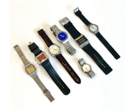 A small collection of gents dress wrist watches - including a Calvin Klein ref. K 2141 watch with silicone strap; a Diesel 'O