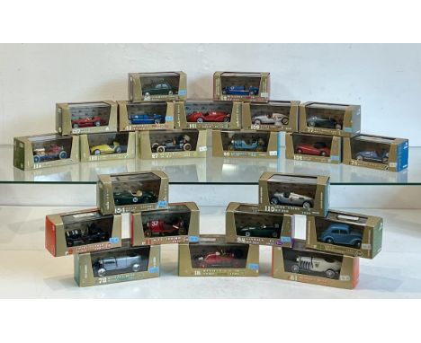 Twenty-two Brumm Serie Oro 1/43 scale diecast model cars - the majority pre-war and early post-war competition cars, plus a f