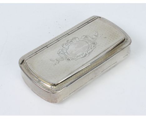 A circa 1900  French silver snuff box with engine turned decoration by E J of Paris   