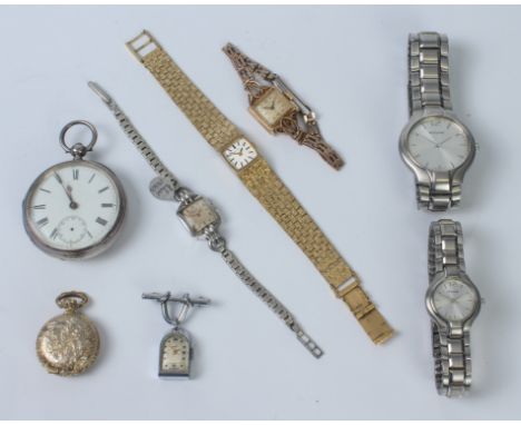 A group of antique and vintage watches - including a Victorian silver cased pocket watch by J. Drayton of Taunton (movement a