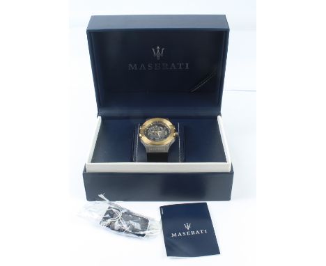 A Maserati Potenza Automatic gents skeleton dial wrist watch - ref. 8821108011, with 44mm bi-metal stainless steel and gold p