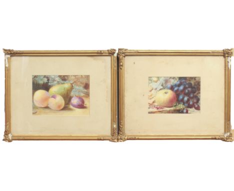 Three still life watercolours of fruit, comprising -  1. Michael E. Morris (British, b.1957, ex-Royal Worcester artist), Stil