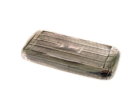 A Late George III silver snuff box, London 1809, with chased stripe decoration, maker unknown 