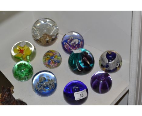 Glass Paperweights - a Caithness Scimitar glass paperweight , others (10)