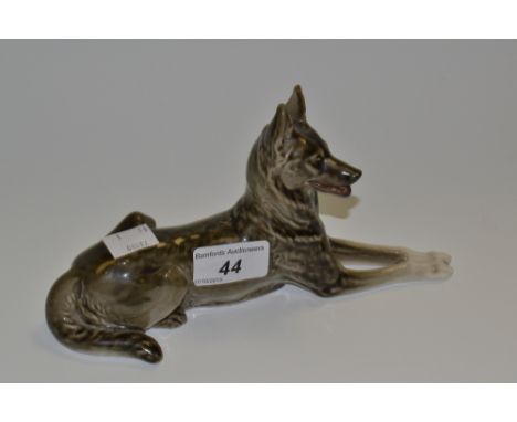 A Russian ceramic Alsation dog 