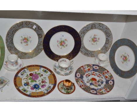 Ceramics- a Minton Brocade pattern plate cobalt blue border, others, a pair of Oriental style ceramic plates; a Royal Albert 