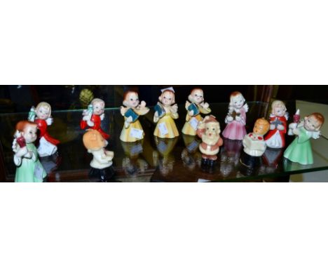  Christmas Decorations - 1950's, various ceramic angels, candles;  etc 