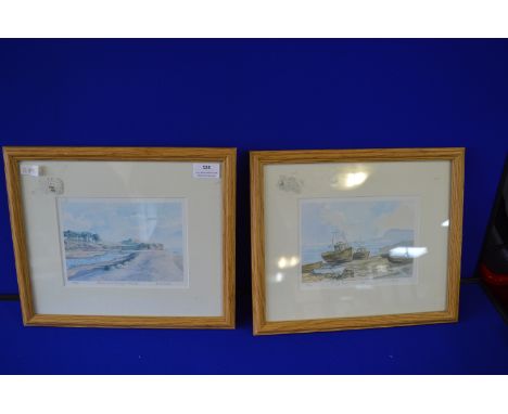 Two Signed &amp; Framed Prints of Coastal Scenes by James Leicester 