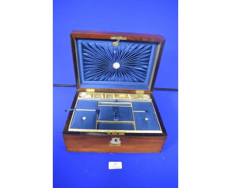 Victorian Mahogany Sewing Box with Mother of Pearl Reels 