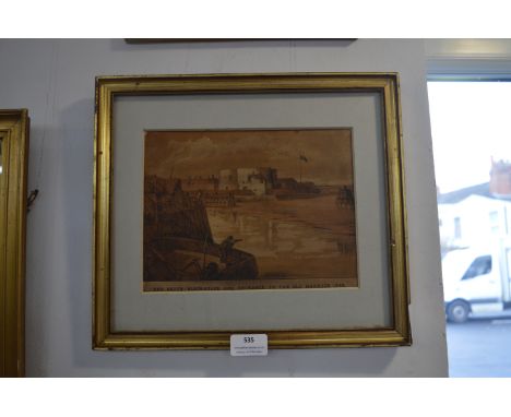Framed Print of the South Blockhouse and Old Harbour of Hull 1840 