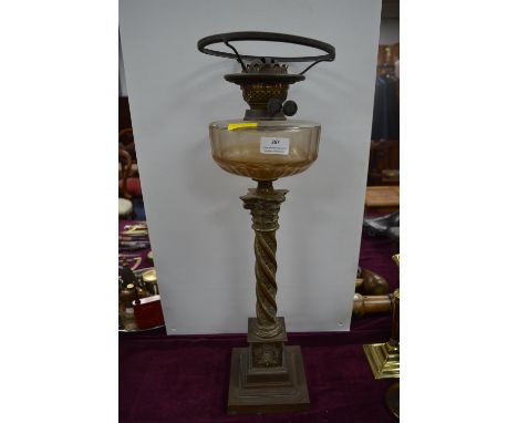 Victorian Brass Oil Lamp 