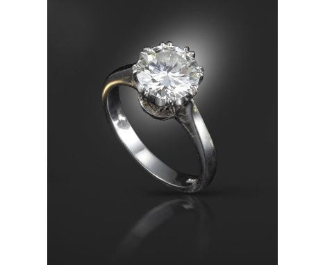 A diamond solitaire ring, the round brilliant-cut diamond weighs 1.90cts (known weight) and is set in a white gold coronet mo