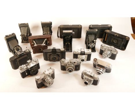 A collection of cameras and camera accessories, primarily box cameras and early plastic examples, to include, Argoflex 75, No