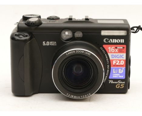 A Canon Powershot G5 digital camera, product no. PC1049.