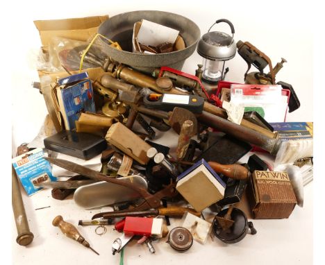 A collection of mid to late twentieth century hand tools to include, Trident Air polisher with polishing pads, Record Power 2