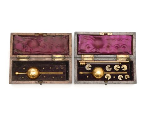 A late 19th century Sikes hydrometer, by Joseph Long, complete in fitted walnut box, having paper label to the underside, tog