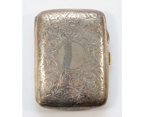 A silver cigarette case, Birmingham 1919, 78gm.
