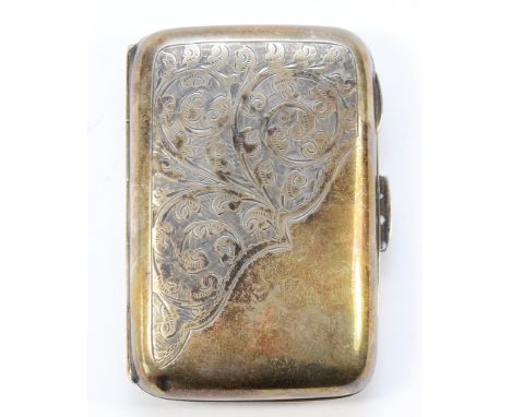 A silver cigarette case, Birmingham 1917, 8x5.5cm, 50gm.
