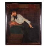 λ A. VIVANTE (FRENCH 20TH CENTURY), INTERIOR WITH YOUNG WOMAN