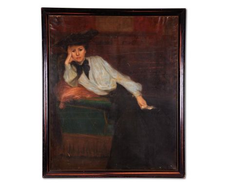 λ &nbspA. VIVANTE (FRENCH 20TH CENTURY)  INTERIOR WITH YOUNG WOMAN  Oil on canvas  Signed (upper left); further signed and in