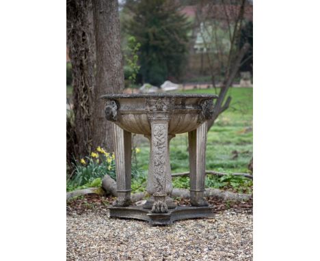 AFTER THE ANTIQUE- A LARGE AND IMPRESSIVE WHITE MARBLE FOUNTAIN  ITALIAN, 19TH CENTURY  After the Roman Fontane del Tripode i
