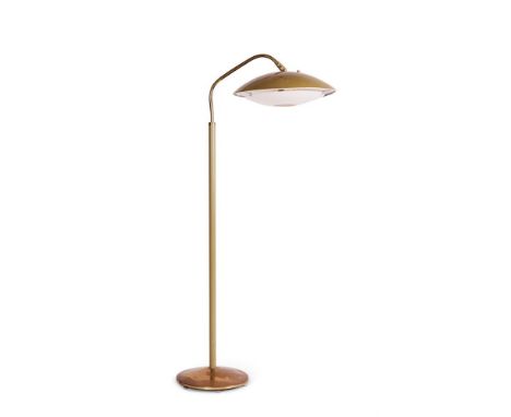 A SAGE GREEN FLOOR LAMP  BY GERALD THURSTON, 1950S  132cm high 