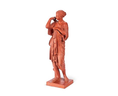 AFTER THE ANTIQUE- A TERRACOTTA FIGURE OF DIANA OF GABII  BY BLASHFIELD, MID 19TH CENTURY  Stamped J.M Blashﬁeld  65cm high, 