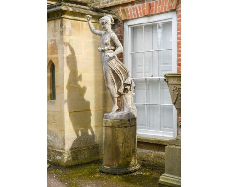 AFTER ANTONIO CANOVA (1757-1822) A MARBLE FIGURE OF HEBE  MID 19TH CENTURY  Set on original stone pedestal   Figure 163.5cm h