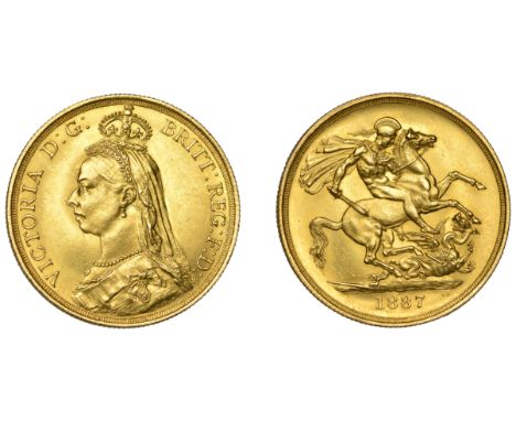 Victoria (1837-1901), Two Pounds, 1887 (Hill T23; S 3865). Some light scuffs, otherwise extremely fine £1,000-£1,200 --- Inve
