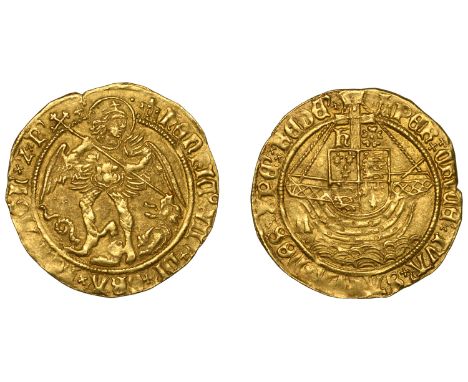 Henry VIII (1509-1547), First Coinage, Angel, mm. castle, 5.12g/10h (SCBI Schneider 558; N 1760; S 2265). Possibly removed fr