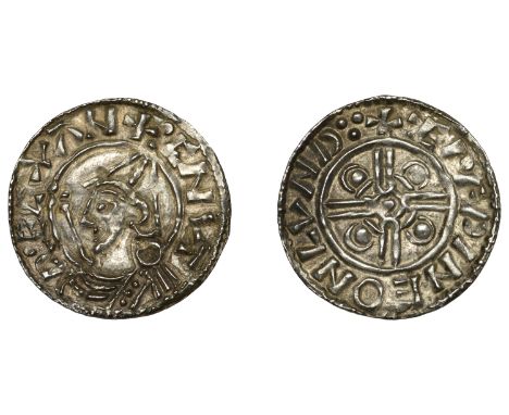 Cnut (1016-1035), Penny, Pointed Helmet type, London, Ælfwine, æl’fpine on lvnd, 0.98g/9h (BEH 1971 var. [b2]; N 787; S 1158)